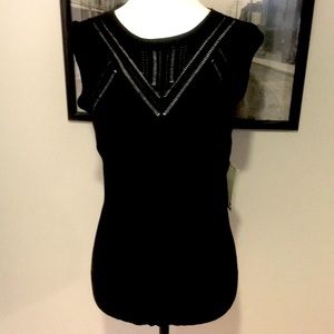 NWT Halston black sweater vest